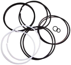 Parker - Buna Nitrile Accumulator Seal Kit - Includes V O-Ring Piston Seal, V O-Ring Backups, PTFE Glide Rings, O-Ring, O-Ring Backup, Gas Valve O-Ring, Use with 4 Inch Bore Piston Accumulator - Industrial Tool & Supply