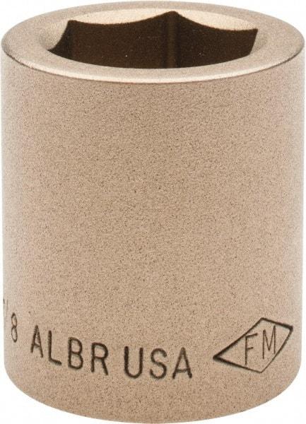 Ampco - 7/8", 1/2" Drive, Standard Hand Socket - 6 Points, 1-1/2" OAL, Aluminum Bronze - Industrial Tool & Supply