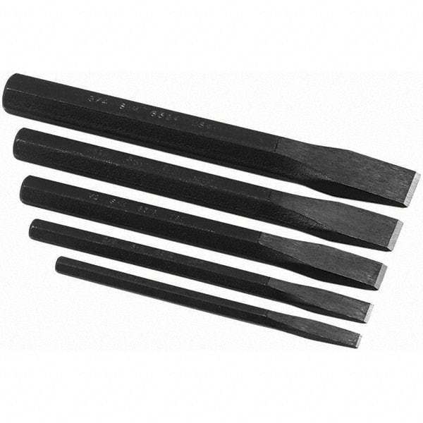 SK - Chisel Sets - 5PC 1/4-3/4" FLAT CHISEL SET - Industrial Tool & Supply