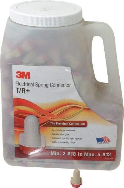 3M - 2, 18 to 5, 12 AWG, 600 Volt, Flame Retardant, Wing Twist on Wire Connector - Red & Tan, 221°F - Industrial Tool & Supply