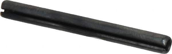 Made in USA - 5/32" Diam x 1-1/2" Long Slotted Spring Pin - Grade 1070-1090 Alloy Steel, Black Oxide Finish - Industrial Tool & Supply