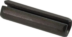 Made in USA - 3/8" Diam x 1-3/8" Long Slotted Spring Pin - Grade 1070-1090 Alloy Steel, Black Oxide Finish - Industrial Tool & Supply