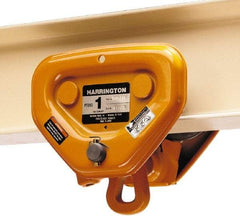 Harrington Hoist - 3 Ton Capacity Plain Trolley - 3-15/64" to 6-1/64" Flange Width, 25.594" Min Radius - Industrial Tool & Supply