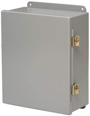 Cooper B-Line - Steel Standard Enclosure Hinge Flat Cover - NEMA 12, 13, 14" Wide x 16" High x 8" Deep, Dirt-tight & Dust-tight - Industrial Tool & Supply