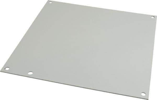 Cooper B-Line - 8-7/8" OAW x 8-7/8" OAH Powder Coat Finish Electrical Enclosure Nonperforated Panel - 10" x 10" Box, 14 Gauge Steel, Use with 10106-12CHC/10108-12CHC - Industrial Tool & Supply