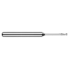 Miniature End Mills - Long Reach, Standard Flute - 0.1000″ Cutter Diameter × 0.3000″ Length of Cut × 0.6250″ (5/8″) Reach Carbide Square End Mill, 2 Flutes