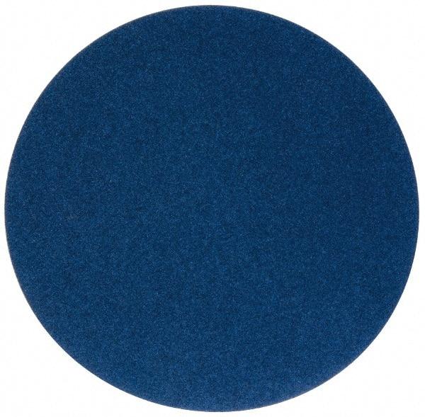 Norton - 16" Diam, 60 Grit Zirconia Alumina Adhesive PSA Disc - Coarse Grade, Blue, Y Weighted Backing, Flexible - Industrial Tool & Supply