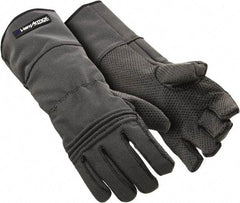 HexArmor - Size L (9), ANSI Cut Lvl A9, Puncture Lvl 3, Silicone Rubber Coated SuperFabric Cut Resistant Gloves - Palm Coated, Dyneema Lining, Gauntlet Cuff, Gray, Paired - Industrial Tool & Supply