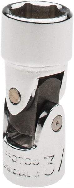 Proto - 3/8", 1/4" Drive, Standard Hand Socket - 6 Points, 1-13/32" OAL, Alloy Steel, Chrome Finish - Industrial Tool & Supply