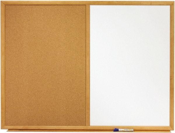 Quartet - 24" High x 36" Wide Cork/Melamine Dry Erase Board - Fiberboard Frame, 24-3/4" Deep, Includes Accessory Tray/Rail & One Dry-Erase Marker & Mounting Kit - Industrial Tool & Supply