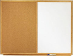 Quartet - 24" High x 36" Wide Cork/Melamine Dry Erase Board - Fiberboard Frame, 24-3/4" Deep, Includes Accessory Tray/Rail & One Dry-Erase Marker & Mounting Kit - Industrial Tool & Supply