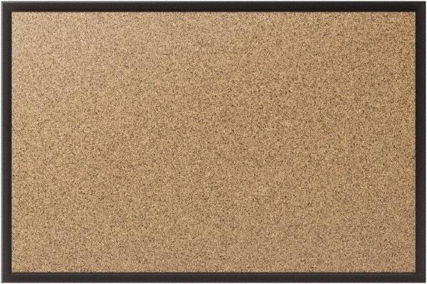 Quartet - 36" Wide x 24" High Open Cork Bulletin Board - Natural (Color) - Industrial Tool & Supply