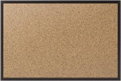 Quartet - 36" Wide x 24" High Open Cork Bulletin Board - Natural (Color) - Industrial Tool & Supply