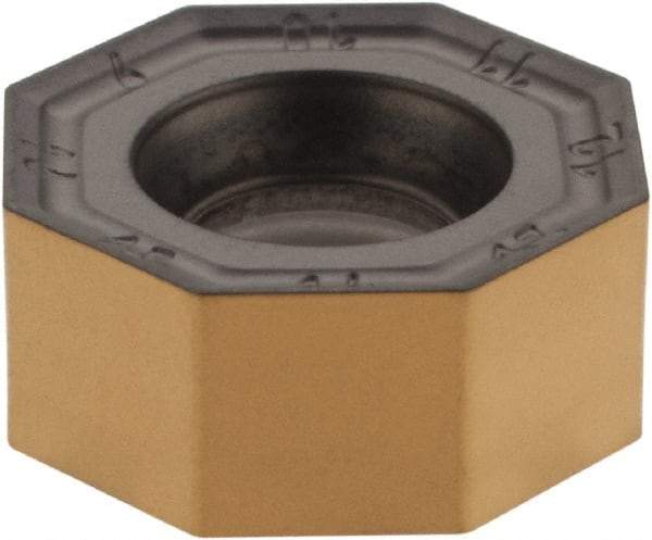 Iscar - ONMU050505 MM Grade IC830 Carbide Milling Insert - TiAlN/TiN Finish, 0.2047" Thick, 13mm Inscribed Circle, 0.5mm Corner Radius - Industrial Tool & Supply