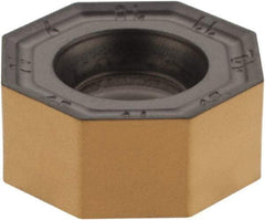 Iscar - ONMU050505 MM Grade IC830 Carbide Milling Insert - TiAlN/TiN Finish, 0.2047" Thick, 13mm Inscribed Circle, 0.5mm Corner Radius - Industrial Tool & Supply
