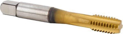 Kennametal - 1/2-13 UNC 3BX 4 Flute TiCN/TiN Finish Powdered Metal Straight Flute Machine Tap - Modified Bottoming, Right Hand Thread, 85.85mm OAL, 19.56mm Thread Length, Oversize - Exact Industrial Supply