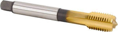 Kennametal - M14x2.00 Metric Coarse 6HX 4 Flute TiCN/TiN Finish Powdered Metal Straight Flute Machine Tap - Modified Bottoming, Right Hand Thread, 110mm OAL, 20mm Thread Length, Oversize - Industrial Tool & Supply