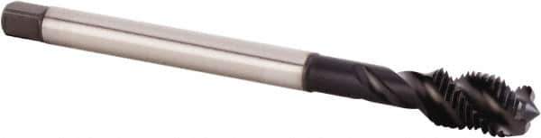 Kennametal - M8x1.00 Metric Fine 3 Flute 6HX Modified Bottoming Spiral Flute Tap - Powdered Metal, TiN/CrC/C Finish, 90mm OAL, Right Hand Flute, Right Hand Thread, Series T630 - Exact Industrial Supply