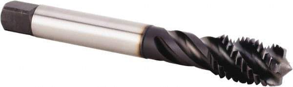 Kennametal - M16x2.00 Metric 4 Flute 6HX Modified Bottoming Spiral Flute Tap - Powdered Metal, TiN/CrC/C Finish, 110mm OAL, Right Hand Flute, Right Hand Thread, Series T630 - Industrial Tool & Supply