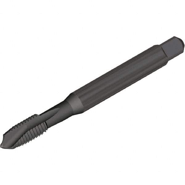 Kennametal - 7/16-14, 3 Flute, Oxide Finish, Vanadium High Speed Steel Spiral Point Tap - Plug Chamfer, Right Hand Thread, 100mm OAL, 18mm Thread Length, 8mm Shank Diam, 2B Class of Fit, Series T820 - Exact Industrial Supply