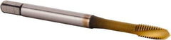 Kennametal - M4x0.70 Metric 2 Flute 6HX Plug Spiral Flute Tap - Powdered Metal, TiCN/TiN Finish, 53.85mm OAL, Left Hand Flute, Right Hand Thread, Series T620 - Exact Industrial Supply
