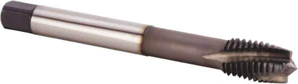 Kennametal - M16x2.00 Metric 4 Flute 6HX Plug Spiral Flute Tap - Powdered Metal, TiN/CrC/C Finish, 110mm OAL, Left Hand Flute, Right Hand Thread, Series T620 - Industrial Tool & Supply