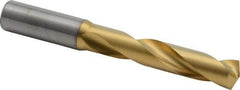 Kennametal - 21/32" 140° Solid Carbide Jobber Drill - Multilayer TiAlN Finish, Right Hand Cut, Spiral Flute, Straight Shank, 143mm OAL, Standard Point - Industrial Tool & Supply