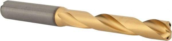 Kennametal - 10.5mm 140° Solid Carbide Jobber Drill - Multilayer TiAlN Finish, Right Hand Cut, Spiral Flute, Straight Shank, 118mm OAL, Standard Point - Industrial Tool & Supply