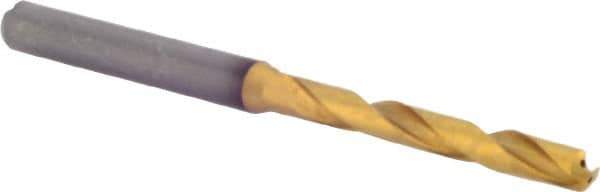 Kennametal - #11 140° Solid Carbide Jobber Drill - Multilayer TiAlN Finish, Right Hand Cut, Spiral Flute, Straight Shank, 82mm OAL, Standard Point - Industrial Tool & Supply