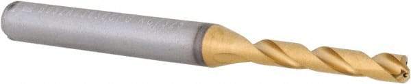Kennametal - #27 140° Solid Carbide Jobber Drill - Multilayer TiAlN Finish, Right Hand Cut, Spiral Flute, Straight Shank, 66mm OAL, Standard Point - Industrial Tool & Supply