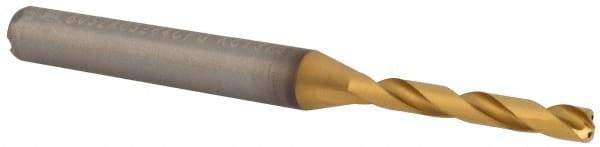 Kennametal - #30 140° Solid Carbide Jobber Drill - Multilayer TiAlN Finish, Right Hand Cut, Spiral Flute, Straight Shank, 66mm OAL, Standard Point - Industrial Tool & Supply