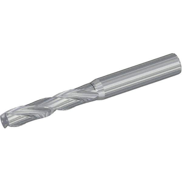 Kennametal - 10.6mm 180° Spiral Flute Solid Carbide Screw Machine Drill Bit - Multilayer TiAlN Finish, Right Hand Cut, 55mm Flute Length, 102mm OAL, Flat-Bottom Point, Straight Shank, Through Coolant - Industrial Tool & Supply