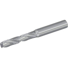 Kennametal - 13/32" 180° Spiral Flute Solid Carbide Screw Machine Drill Bit - Multilayer TiAlN Finish, Right Hand Cut, 55mm Flute Length, 102mm OAL, Flat-Bottom Point, Straight Shank, Through Coolant - Industrial Tool & Supply
