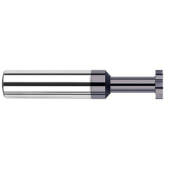 Woodruff Keyseat Cutter: 0.375″ Cut Dia, 0.156″ Cut Width, 3/8″ Shank Dia, Straight Tooth 2-1/2″ OAL, 8 Teeth, Solid Carbide, AlTiN Finish