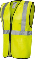 PRO-SAFE - Size S/M High Visibility Yellow Mesh General Purpose Vest - 42" Chest, ANSI 107-2010, Zipper Closure, 1 Pocket, Polyester - Industrial Tool & Supply