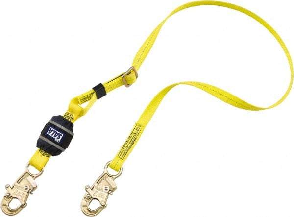 DBI/SALA - 6' Long, 310 Lb Capacity, 1 Leg Locking Snap Hook Harness Shock Absorbing Lanyard - 1" Diam, Polyester Webbing, Locking Snap Hook Anchorage Connection - Industrial Tool & Supply