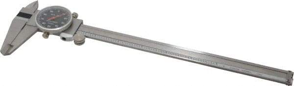 Value Collection - 0" to 8" Range, 0.001" Graduation, 0.1" per Revolution, Dial Caliper - Black Face - Industrial Tool & Supply