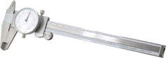 Value Collection - 0mm to 6" Range, 0.001" and 0.02 mm Graduation, 0.1" per Revolution, Dial Caliper - White Face, 1.57" Jaw Length - Industrial Tool & Supply