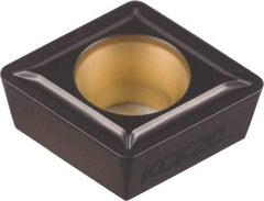 Kennametal - CPMT32.52 LF Grade KCM15 Carbide Turning Insert - TiCN/Al2O3 Finish, 80° Diamond, 3/8" Inscr Circle, 5/32" Thick, 1/32" Corner Radius - Industrial Tool & Supply