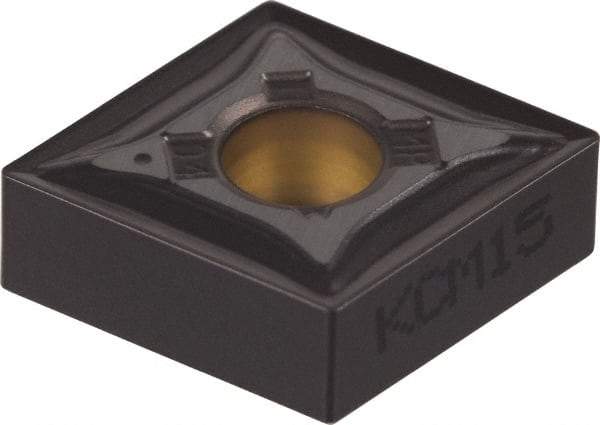 Kennametal - CNMG643 MP Grade KCM25 Carbide Turning Insert - TiN/TiCN/Al2O3 Finish, 80° Diamond, 3/4" Inscr Circle, 1/4" Thick, 3/64" Corner Radius - Industrial Tool & Supply