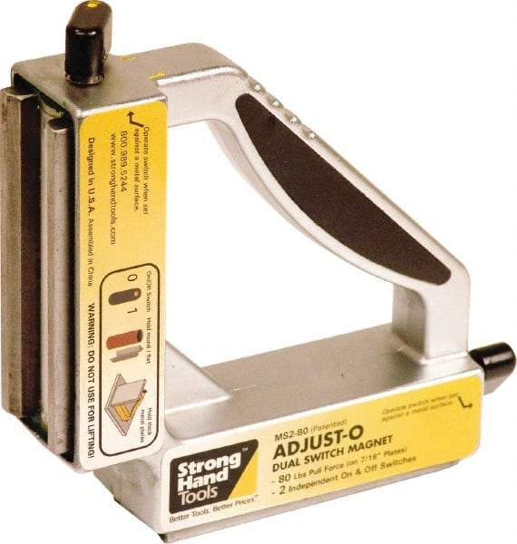 Strong Hand Tools - 7-3/4" Wide x 1-7/8" Deep x 7-3/4" High Magnetic Welding & Fabrication Square - 150 Lb Average Pull Force - Industrial Tool & Supply