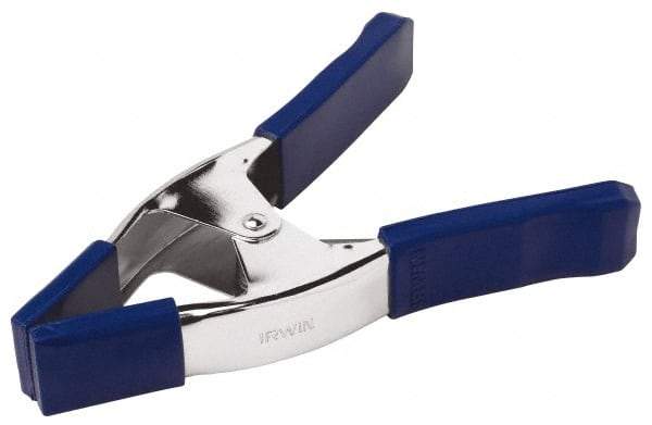 Irwin - 3" Jaw Opening Capacity, 3" Throat Depth, Spring Clamp - Metal Body, 9" OAL - Industrial Tool & Supply
