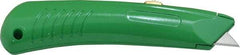 PHC - Retractable Utility Knife - 2-1/4" Blade, Green Zinc Handle, 1 Blade Included - Industrial Tool & Supply