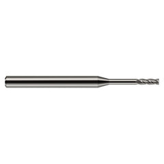 Miniature End Mills - Long Reach, Standard Flute - 0.0300″ Cutter Diameter × 0.0900″ Length of Cut × 0.3750″ (3/8″) Reach Carbide Square End Mill, 4 Flutes