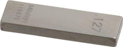 Mitutoyo - 0.127" Rectangular Steel Gage Block - Accuracy Grade 0, Includes Certificate of Inspection - Industrial Tool & Supply
