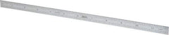 SPI - 12" Long, 1/50, 1/10" and 0.5, 1mm Graduation, Flexible Steel Rule - Decimal/Metric Graduation Style, 1/2" Wide, Silver, Satin Chrome Finish - Industrial Tool & Supply