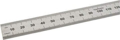 SPI - 450mm Long, 0.5, 1mm Graduation, Flexible Steel Rule - Metric Graduation Style, 3/4" Wide, Silver, Satin Chrome Finish - Industrial Tool & Supply