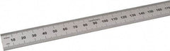 SPI - 600mm Long, 0.5, 1mm Graduation, Flexible Steel Rule - Metric Graduation Style, 3/4" Wide, Silver, Satin Chrome Finish - Industrial Tool & Supply