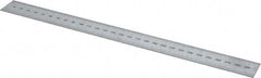 SPI - 12" Long, 0.5, 1mm Graduation, Rigid Steel Rule - Metric Graduation Style, 1" Wide, Silver, Satin Chrome Finish - Industrial Tool & Supply