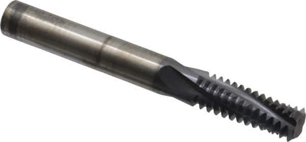Accupro - M20x2.50 Metric Coarse, 0.4701" Cutting Diam, 4 Flute, Solid Carbide Helical Flute Thread Mill - Internal Thread, 32mm LOC, 100mm OAL, 12mm Shank Diam - Industrial Tool & Supply